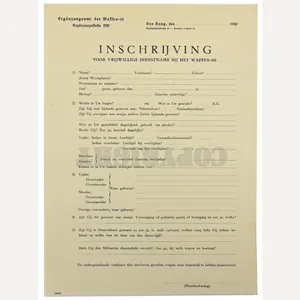 Dutch Waffen-SS Enlistment Form 1940