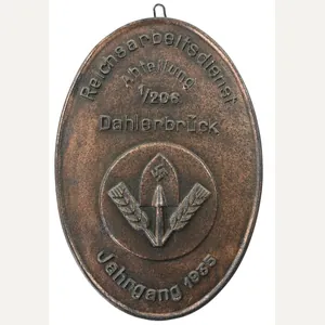 German RAD Wall Plaque 1/206 Dahlerbrück