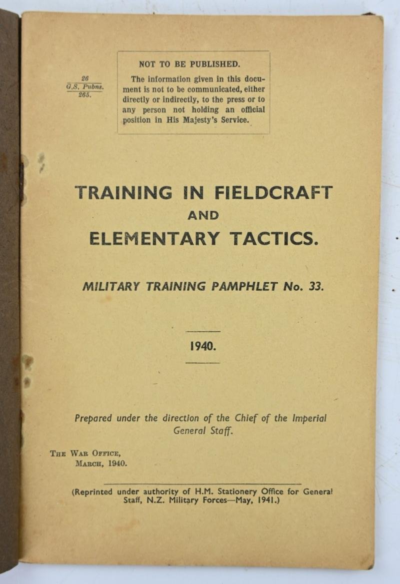 New Zealand WW2 Training Manual Fieldcraft & Elementary Tactics — image 2