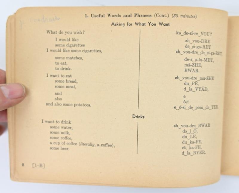 US WW2 Education Manual EM-500 'Spoken French' — image 4