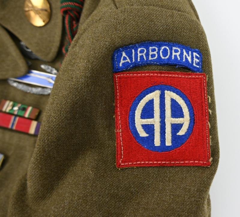 US WW2 82nd Airborne Division 325th GIR IKE Service Jacket & Garrison Cap — image 4