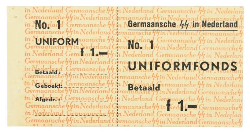 Dutch SS Uniform Collecting Coupon