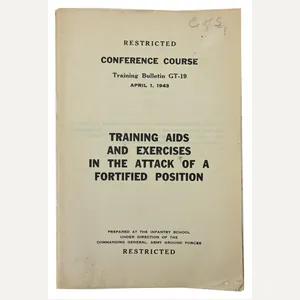 US WW2 Conference Course Training Bullitin 'Training Aid and Exercises …