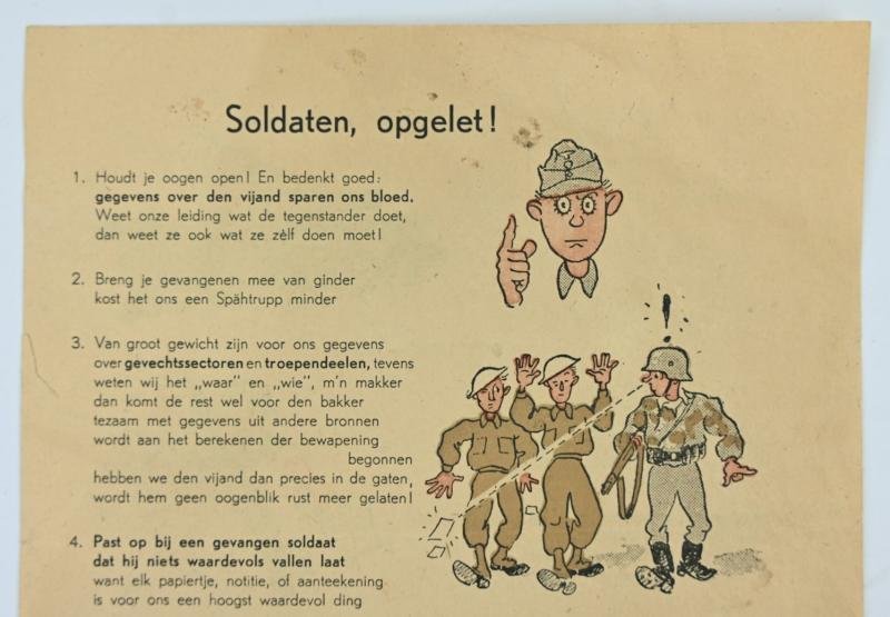 Dutch Waffen-SS Leaflet/ Flyer 'Spy-ing the Enemy' — image 2