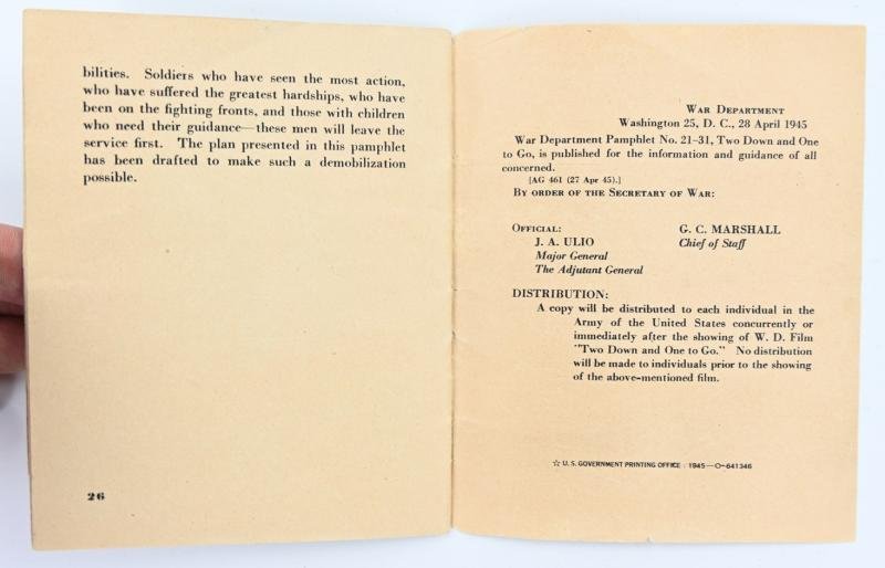 US WW2 War Departmen Pamphlet No. 21-31 'Two down and One to go' — image 5