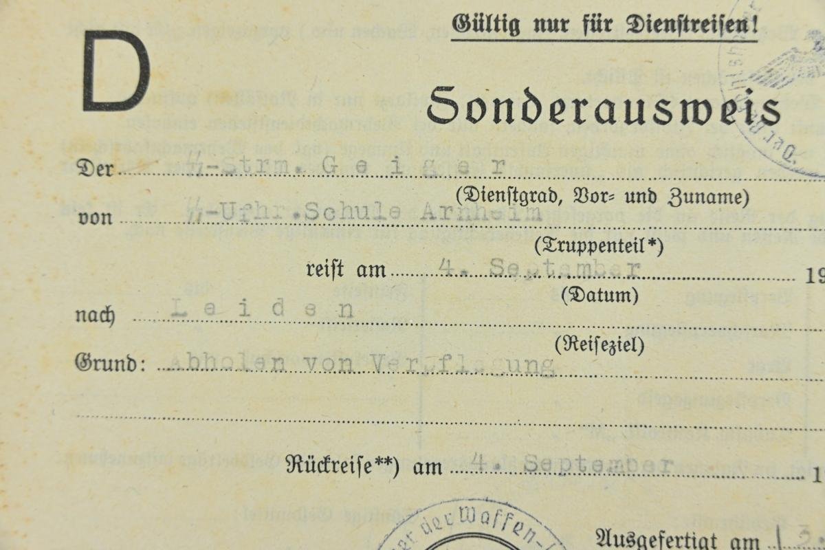 Dutch Waffen-SS Headquarters Special Travelcard — image 3