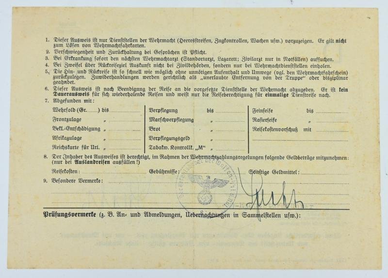 Dutch Waffen-SS Headquarters Special Travelcard — image 6