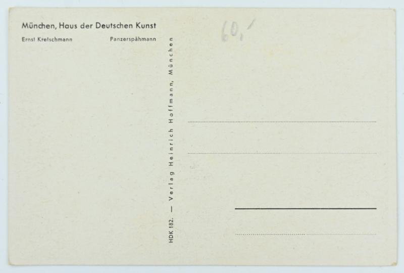German Third Reich Kunst Postcard 'Panzerspahmann' — image 2