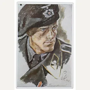 German Third Reich Kunst Postcard 'Panzerspahmann'