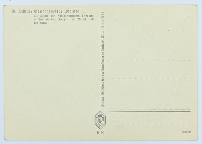 German Postcard of Generalmajor Meindl — image 2