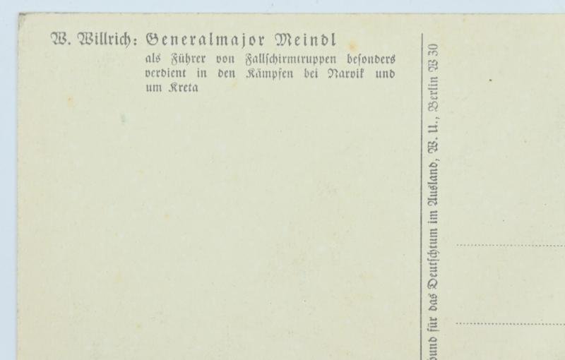 German Postcard of Generalmajor Meindl — image 3