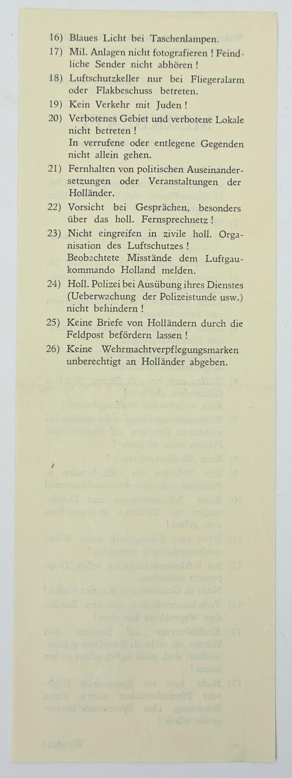 German Occupation Leaflet 'Wehrmachtkommandatur Amsterdam' — image 4