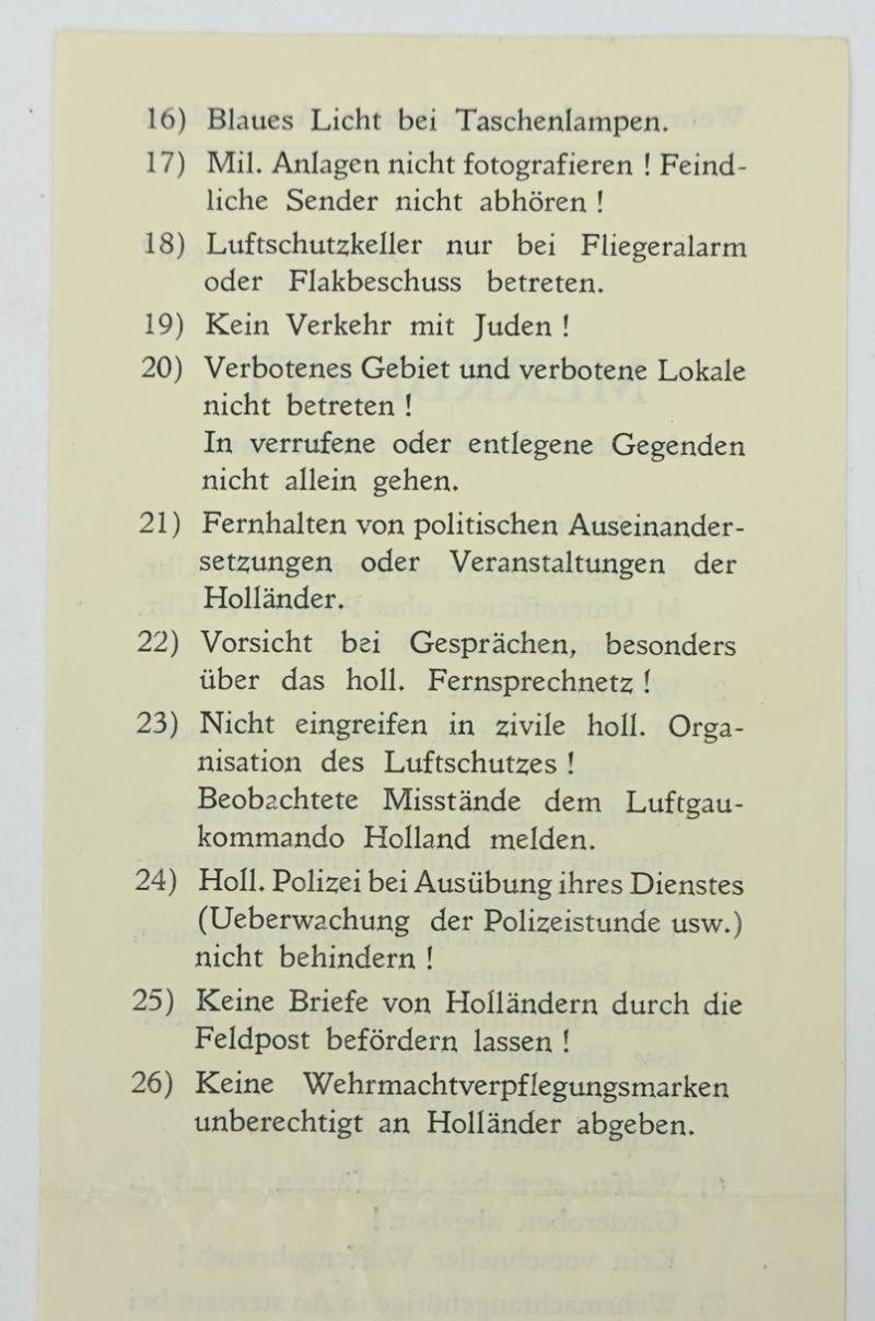 German Occupation Leaflet 'Wehrmachtkommandatur Amsterdam' — image 5