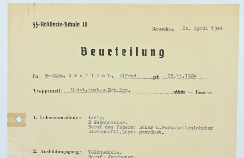 German Waffen-SS Personal Research File 'SS-Sturmmann Alfred Dreilich' — image 2