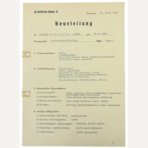 German Waffen-SS Personal Research File 'SS-Sturmmann Alfred Dreilich'