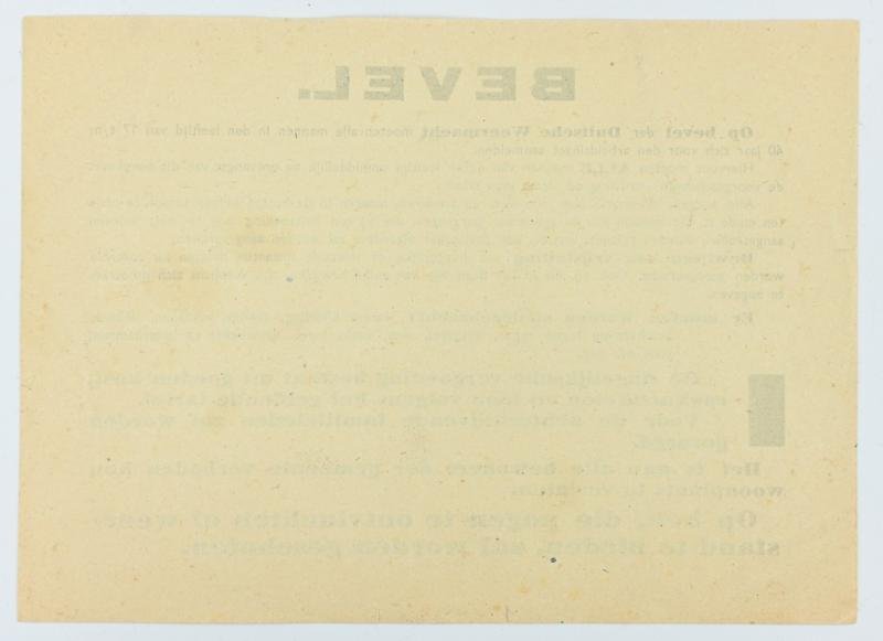 German Leaflet/Order For Dutch Male Labor deployment — image 3