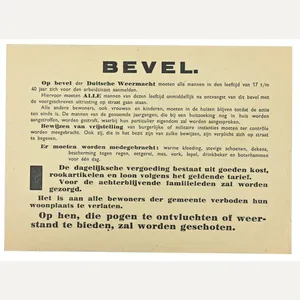 German Leaflet/Order For Dutch Male Labor deployment