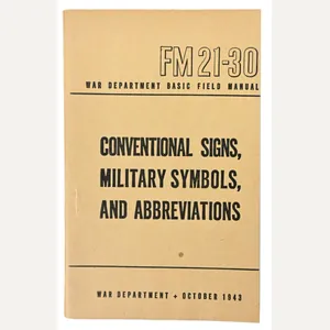 US WW2 Basic Field Manual FM21-30 Conventional Signs,Military Symbols and …