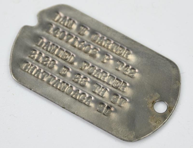 US WW2 Dog-Tag 'Dan W. Carter' 17th Armoured Engineer Battalion — image 2