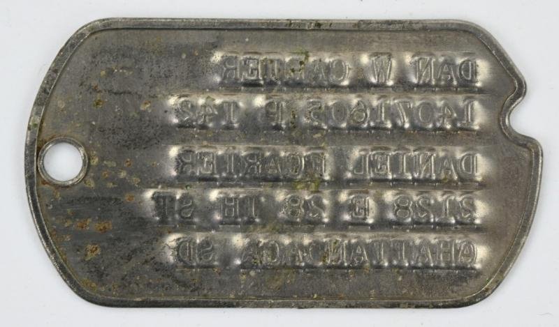 US WW2 Dog-Tag 'Dan W. Carter' 17th Armoured Engineer Battalion — image 3