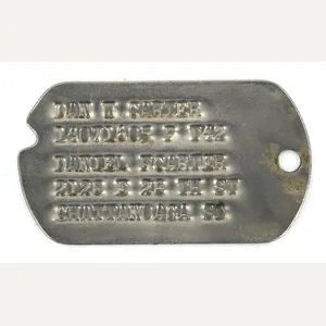 US WW2 Dog-Tag 'Dan W. Carter' 17th Armoured Engineer Battalion