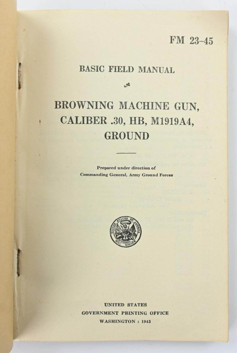 US WW2 Field Manual FM 23-45 Browning Machine Gun — image 2