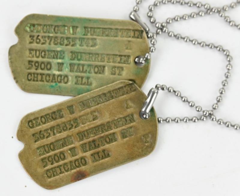 US WW2 Dog-tag set of ''George W. Duerrstein'' — image 2