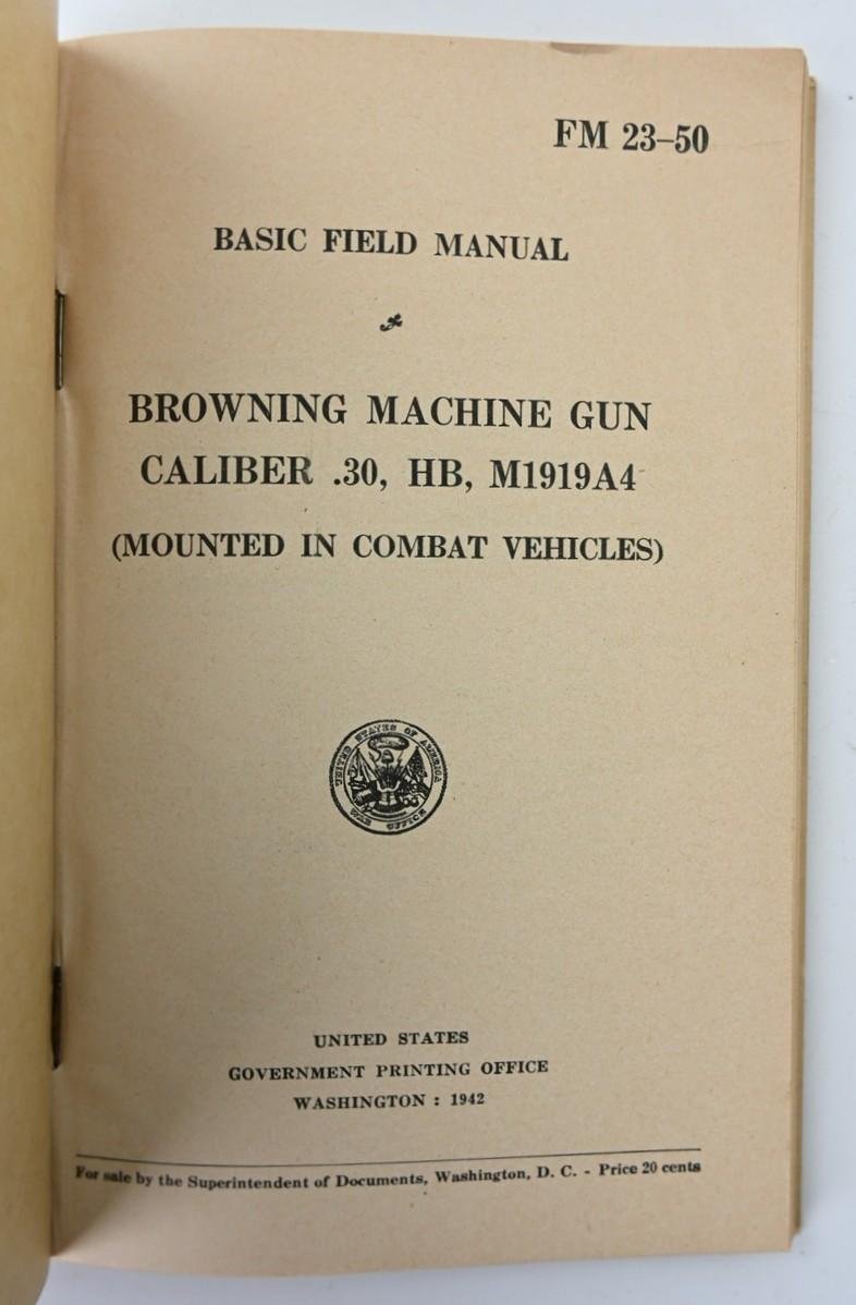 US WW2 Basic Field Manual Browning Machine Gun FM 23-50 — image 2