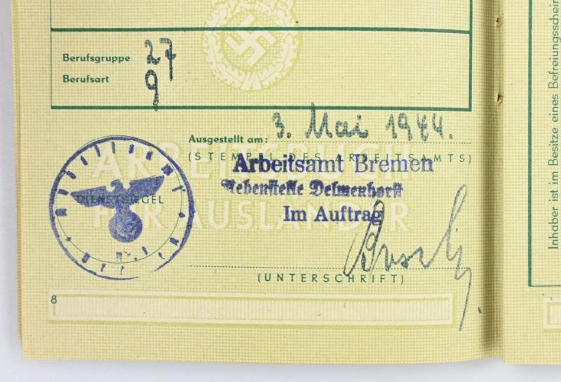 German Third Reich Foreigner (Dutch) Workers Pass — image 6