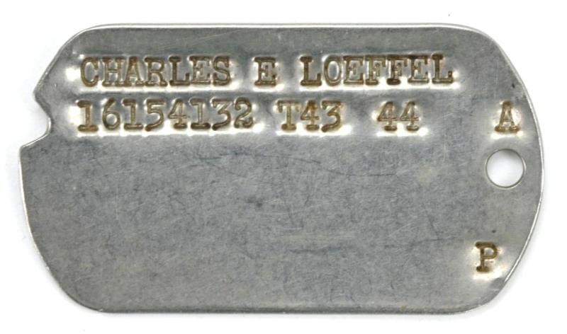 USAAF WW2 Dog-Tag 'Charles E Loeffel'