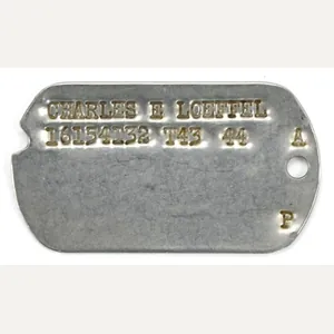 USAAF WW2 Dog-Tag 'Charles E Loeffel'