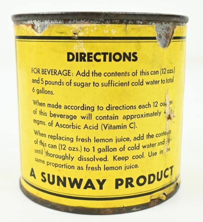 US WW2 Ration 'Lemon Juice Powder' Tin Can — image 3