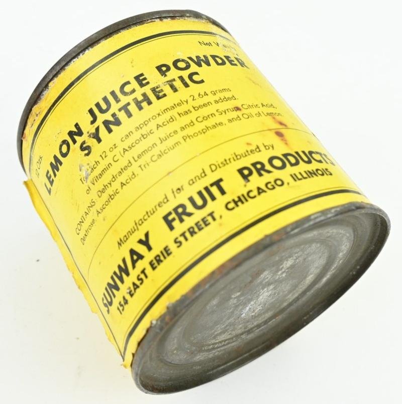US WW2 Ration 'Lemon Juice Powder' Tin Can — image 6