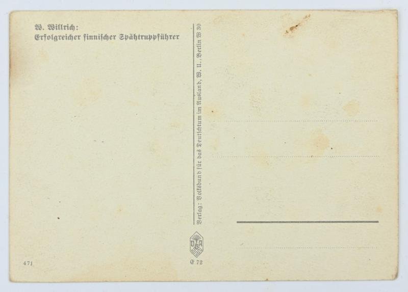 German WH Willrich Postcard 'Finnische Spähtruppführer' — image 3