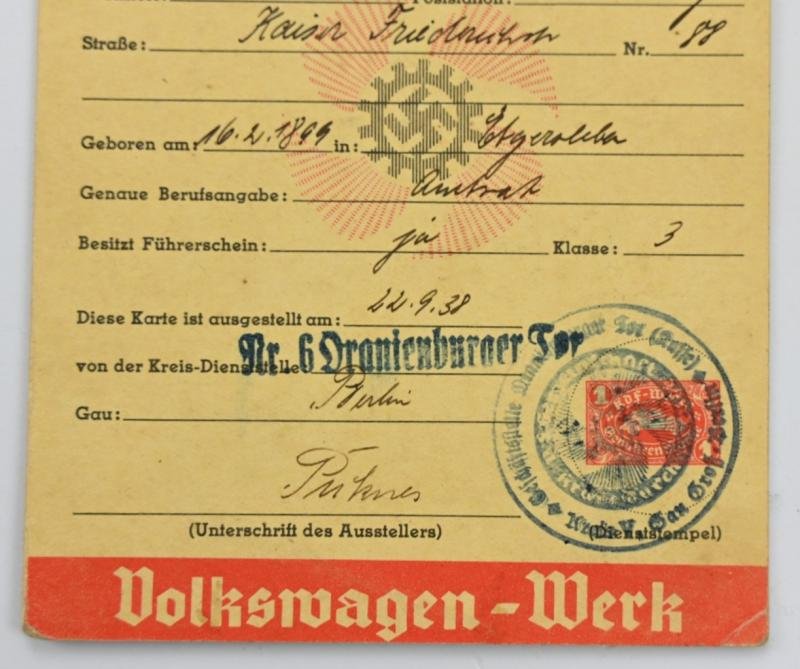 German DAF 'KdF' Saving Card — image 2