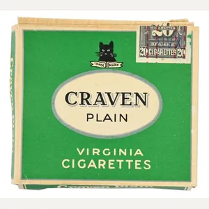 British WW2 Craven Plain Cigarets in Box