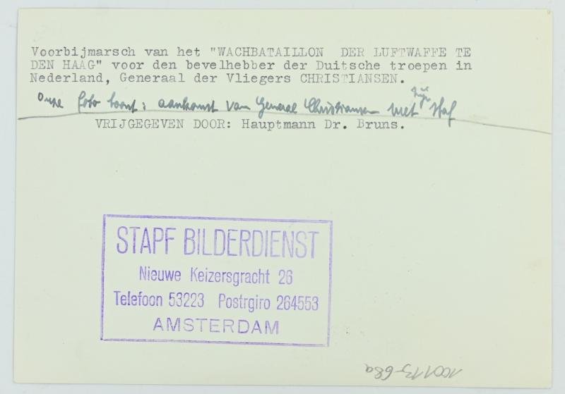 German Parade Press Photo 'General Christiansen in Holland' — image 4