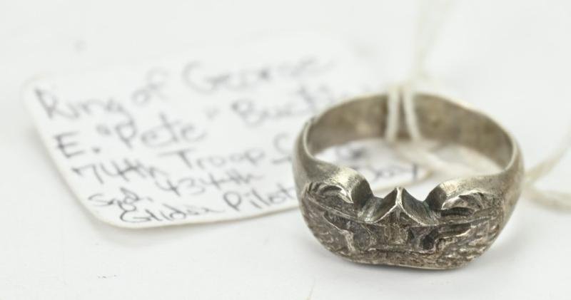 US WW2 Sterling Silver Glider Ring George 'Pete' Buckley, 74th Troop Carrier Squadron, 434th Troop Carrier Group. — image 2