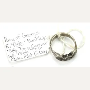 US WW2 Sterling Silver Glider Ring George 'Pete' Buckley, 74th …