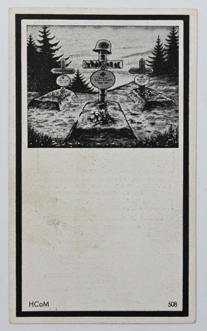 German Waffen-SS Panzer Regiment Death Card — image 3