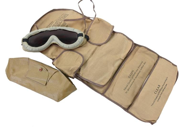 US WW2 Poleroid Goggles & Spare Parts Kit