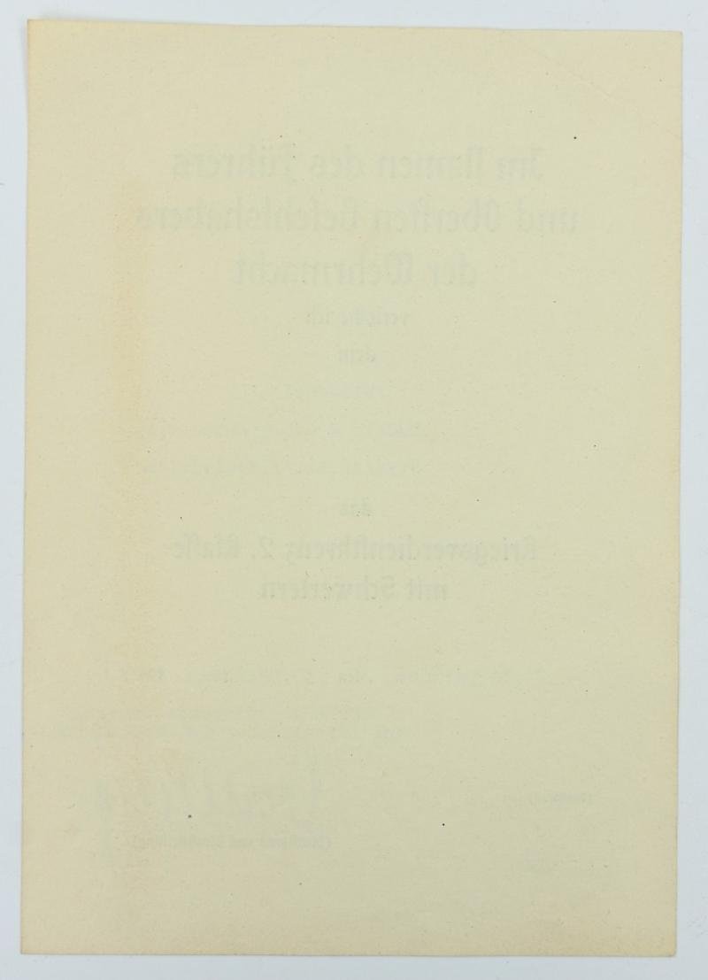 German LW Certificate War Merit Cross with Swords signed by General der Flieger 'Egon Doerstling' — image 6