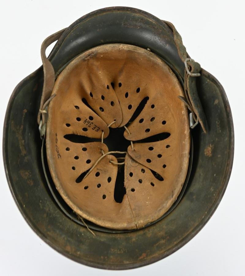 German WH M35 Ex DD Normandy Camo Helmet — image 12
