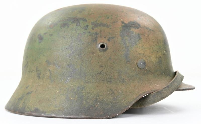 German WH M35 Ex DD Normandy Camo Helmet — image 2