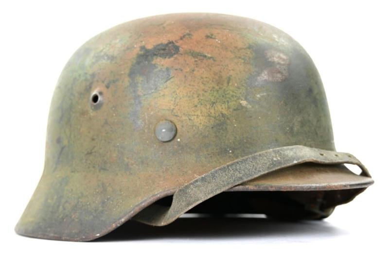 German WH M35 Ex DD Normandy Camo Helmet — image 4