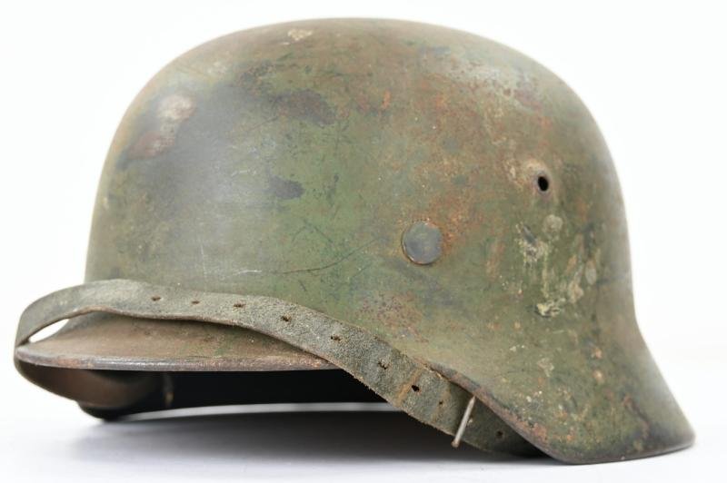 German WH M35 Ex DD Normandy Camo Helmet — image 6