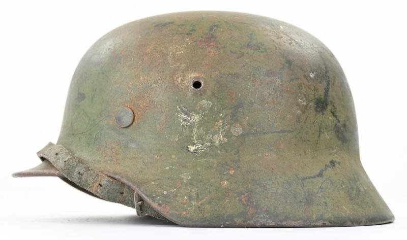 German WH M35 Ex DD Normandy Camo Helmet — image 7