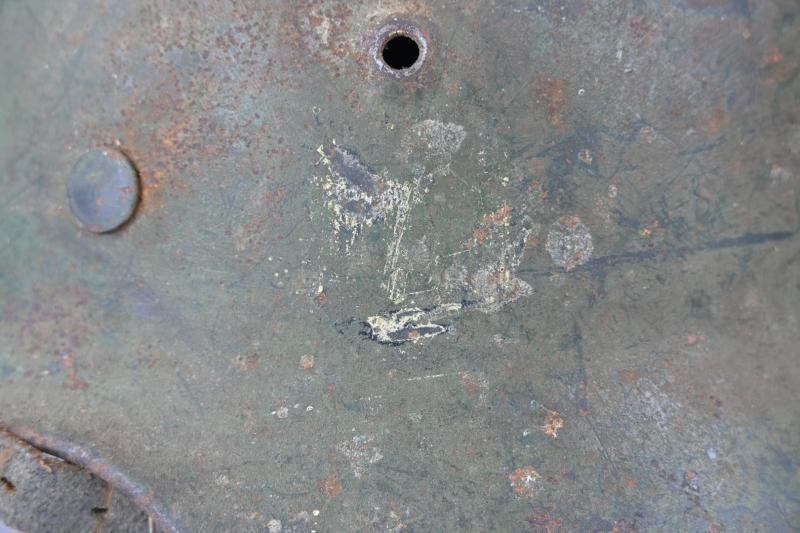 German WH M35 Ex DD Normandy Camo Helmet — image 8