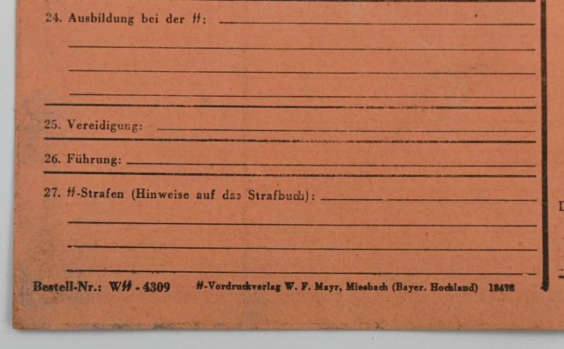 German Waffen-SS 'Stammkarte' Personal Record File — image 4