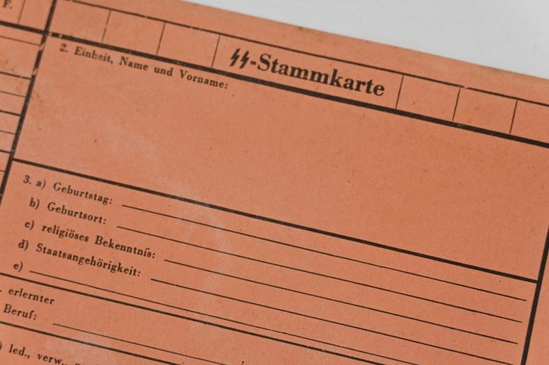 German Waffen-SS 'Stammkarte' Personal Record File — image 5